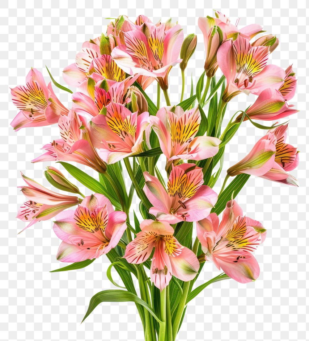 PNG  Bouquet made of Alstroemeria blossom flower anther