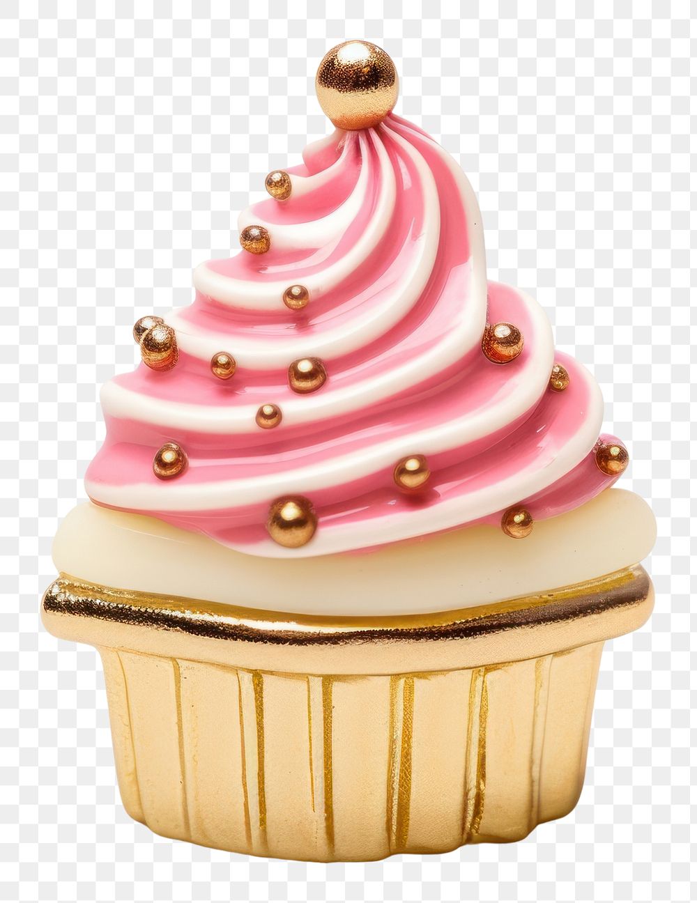 PNG Brooch of birthday cake cupcake dessert cream.