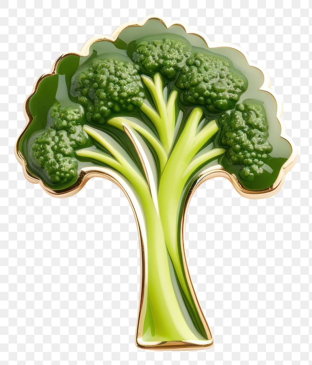 PNG Brooch of broccoli vegetable produce plant.