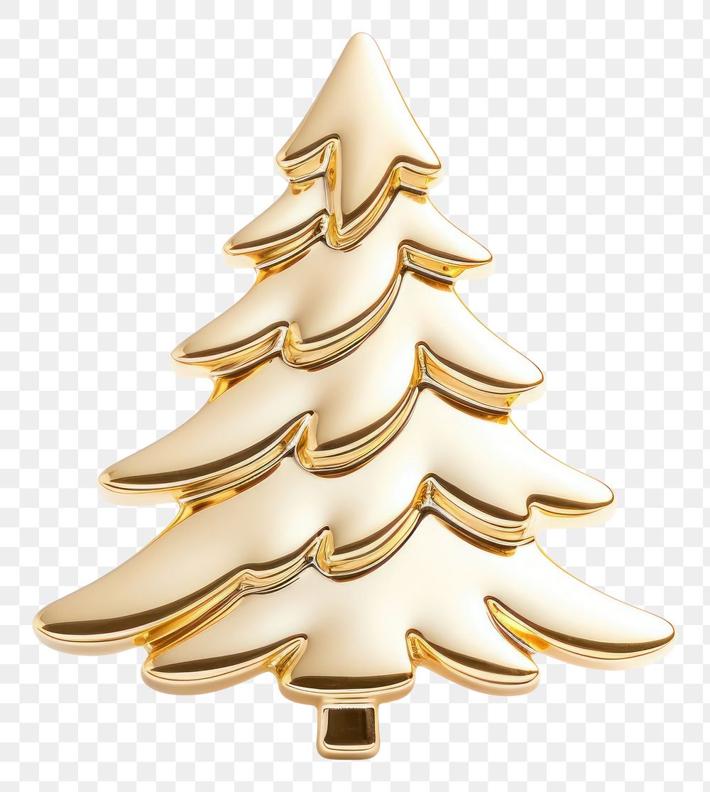 PNG Brooch of christmas tree gold accessories accessory.