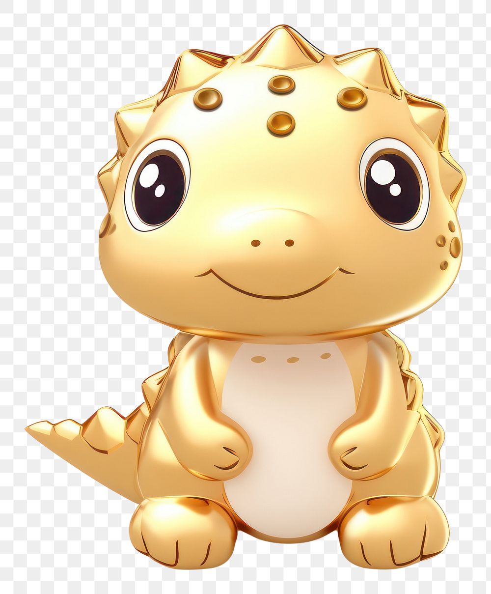 PNG Brooch of cute dinosaur figurine plush toy.