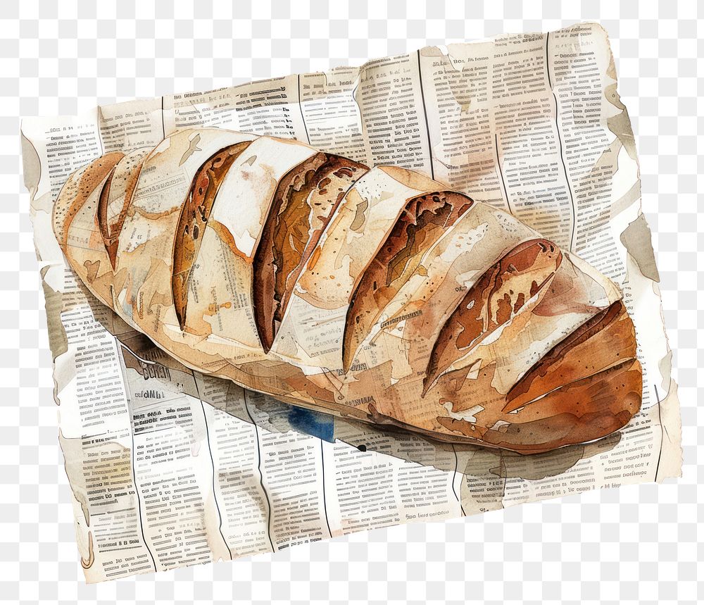 PNG Bread baguette food.