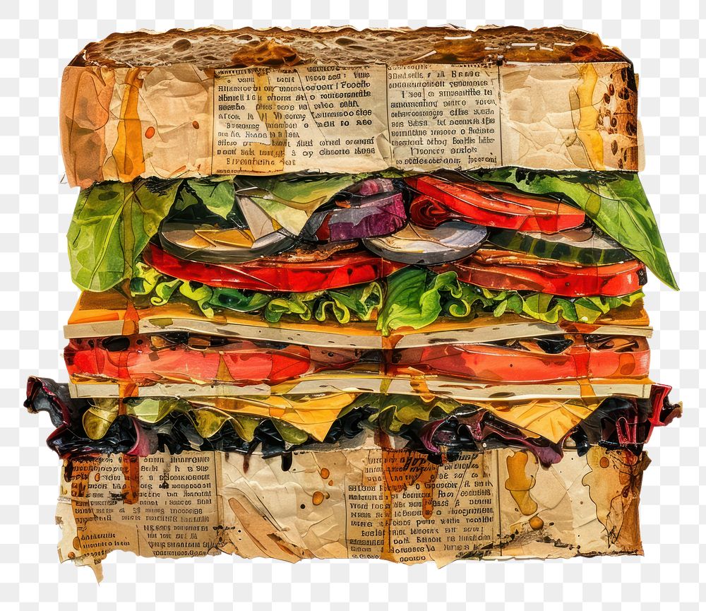 PNG Sandwich painting collage advertisement.