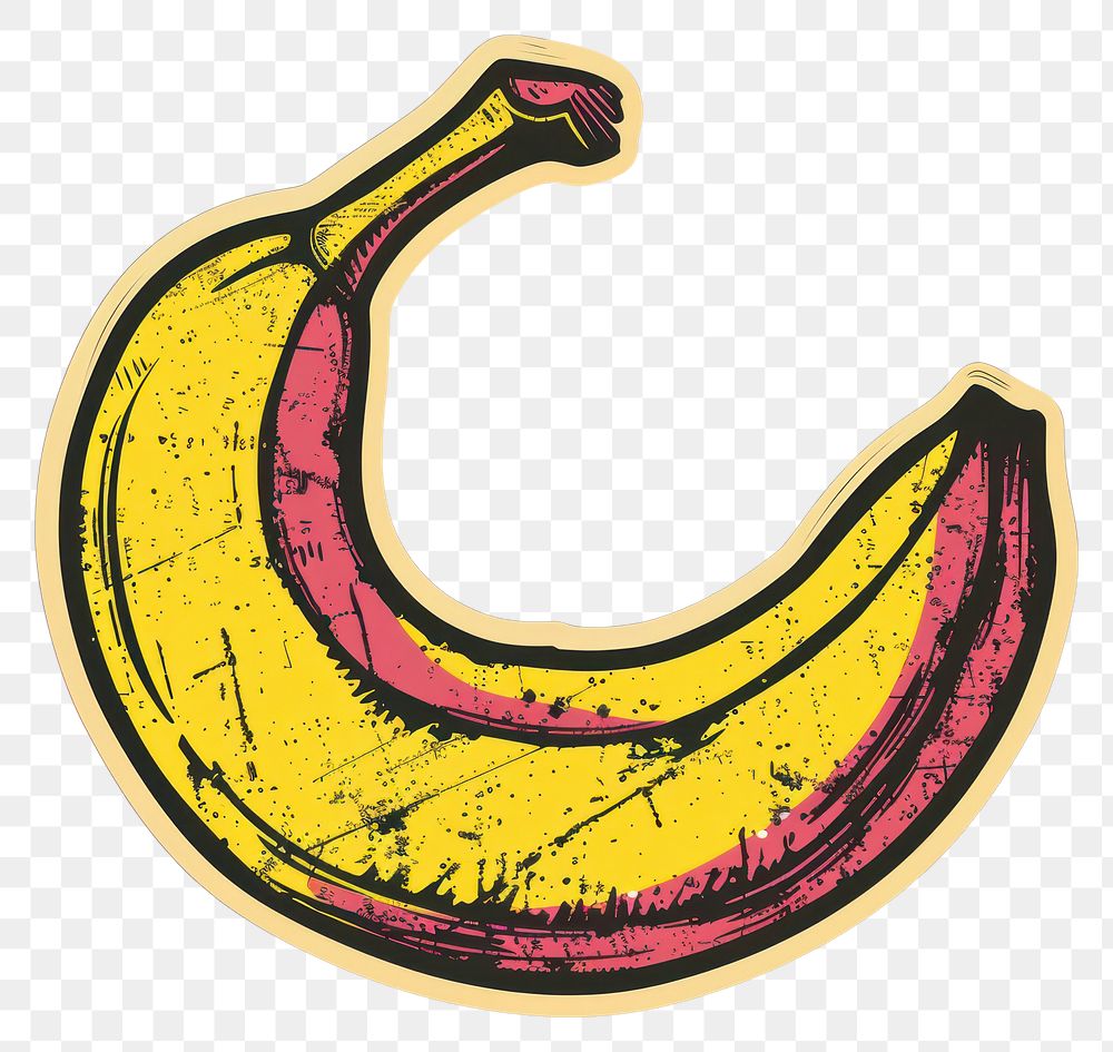 Banana shape ticket produce fruit plant