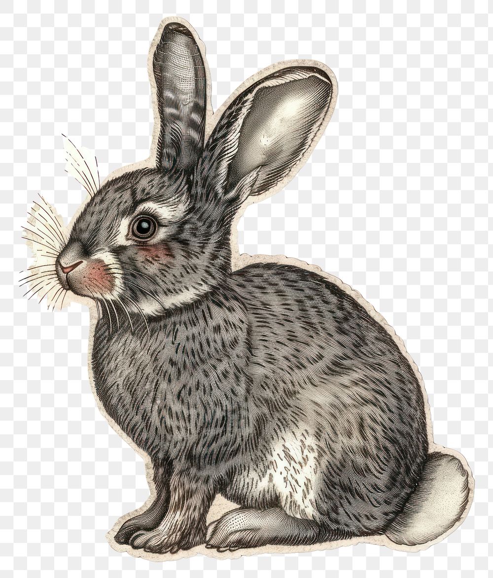 Rabbit shape ticket illustrated drawing animal.