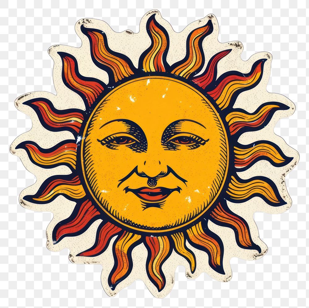 Sun shape ticket symbol person emblem