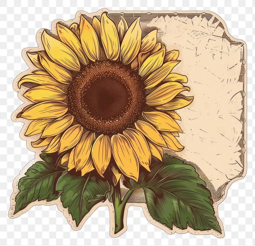 Sunflower shape ticket blossom plant