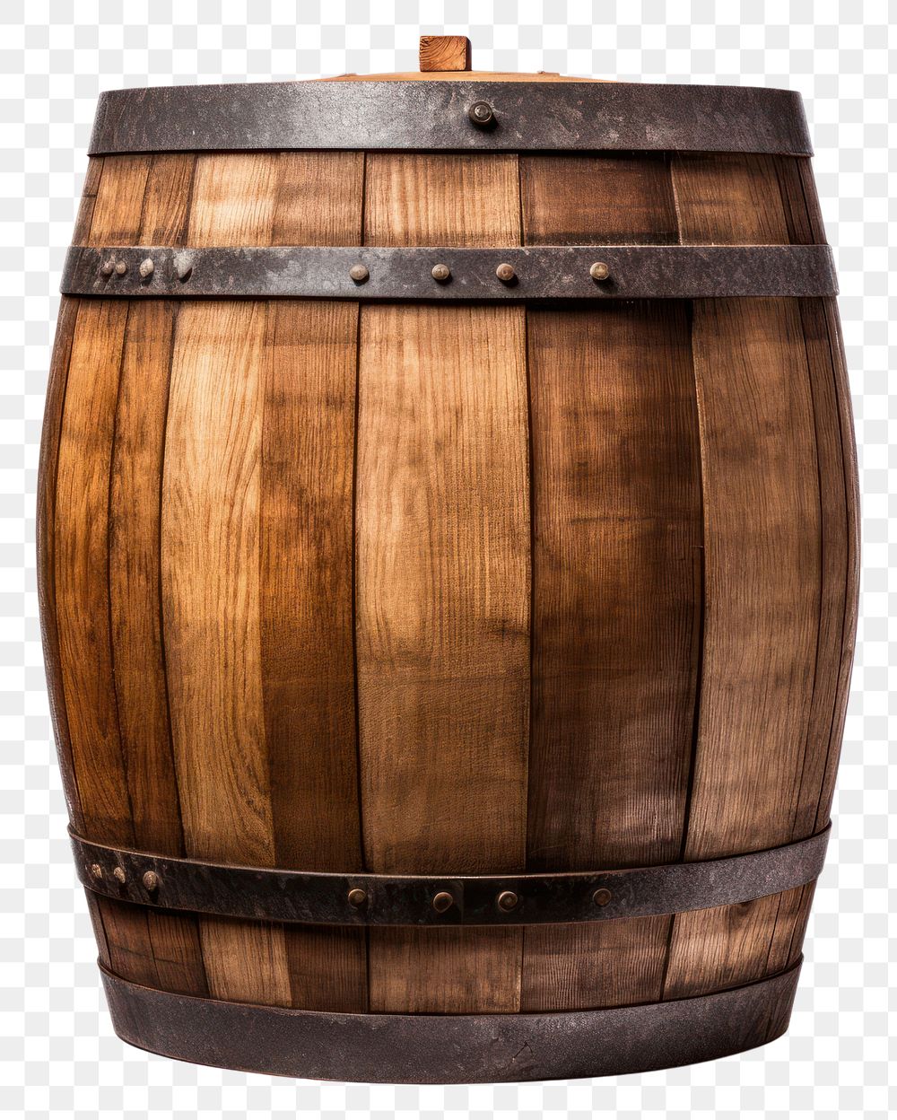 PNG  Wooden oak barrel keg.