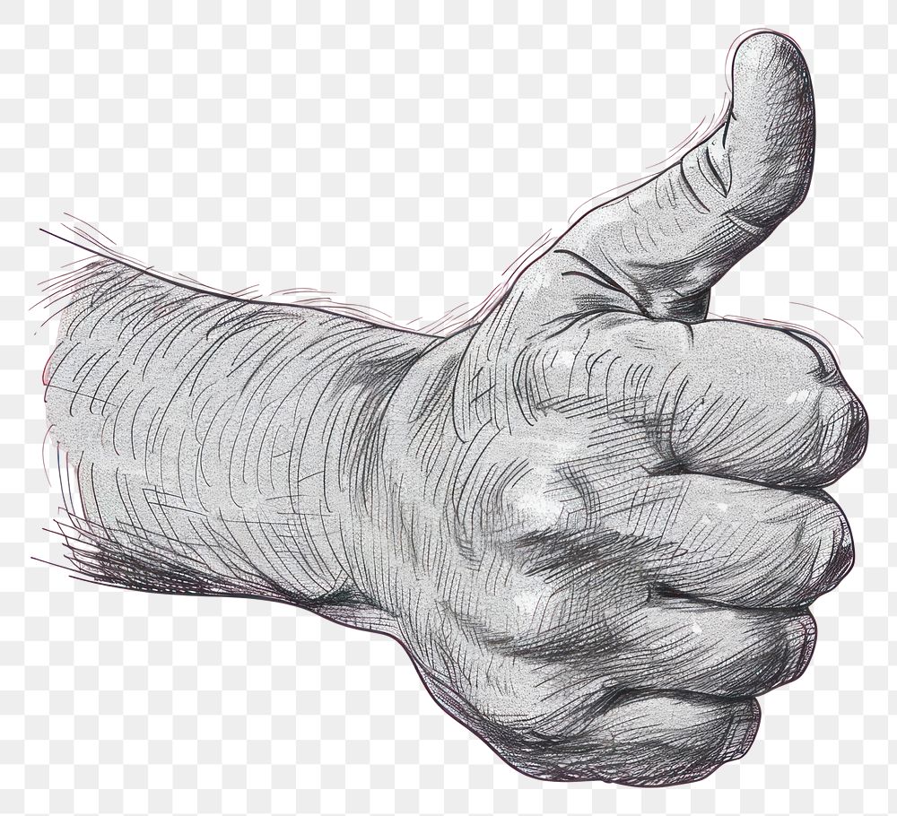 PNG Thumbs up icon sketch art illustrated.