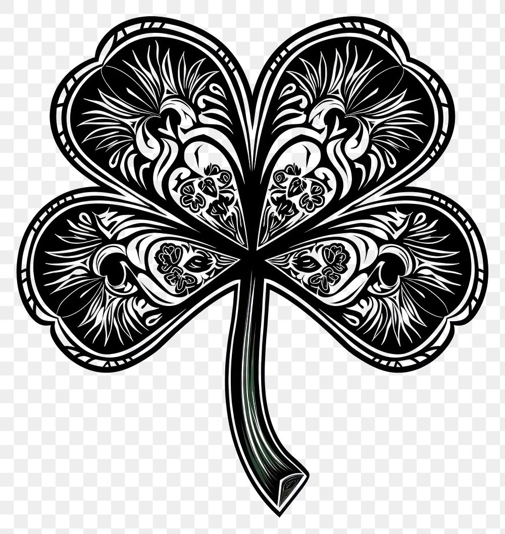 PNG  Clover tattoo flash illustration illustrated accessories accessory.