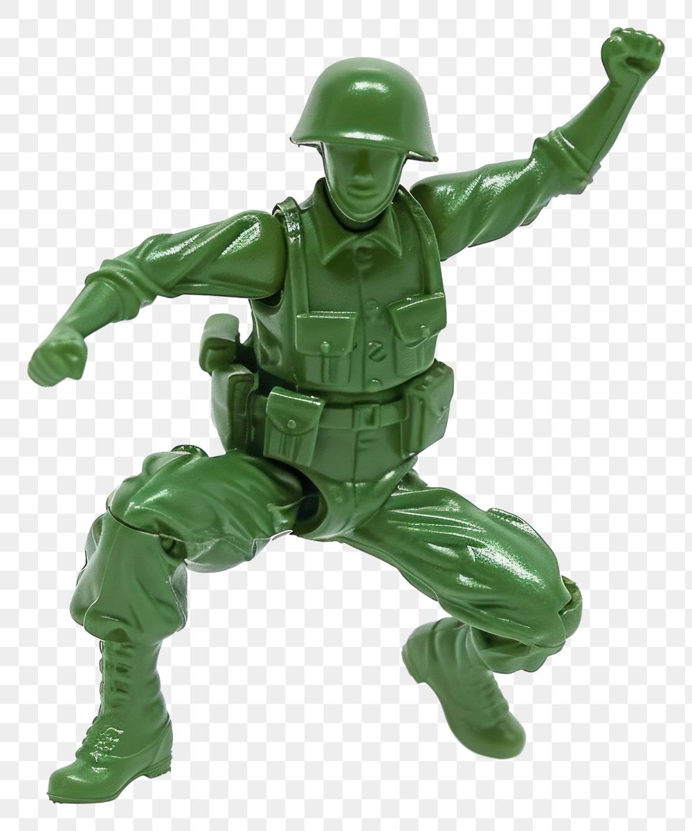 PNG Plastic toy soldier doing jumping person helmet human