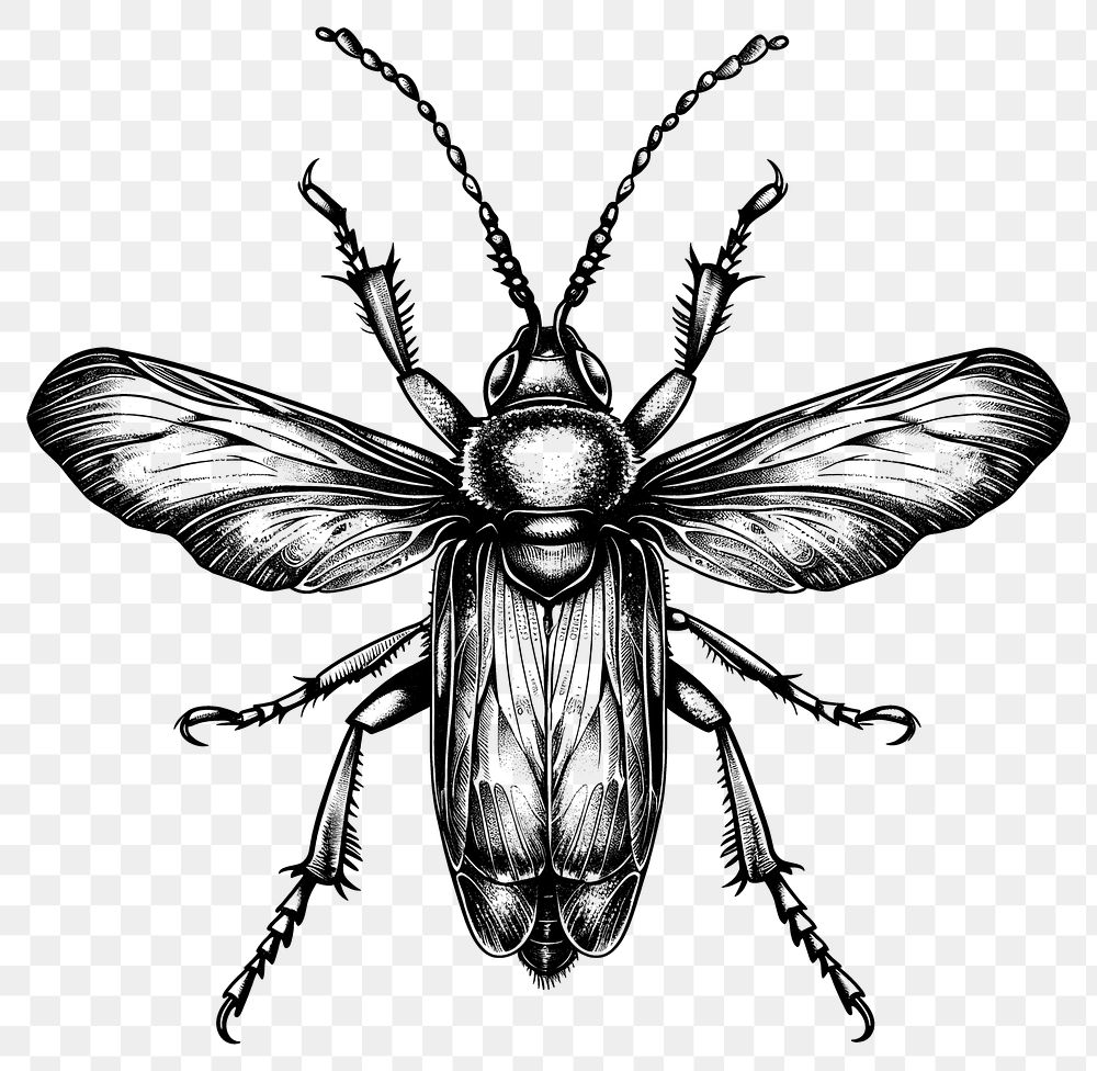 PNG  Insect tattoo flash illustration invertebrate arachnid andrena