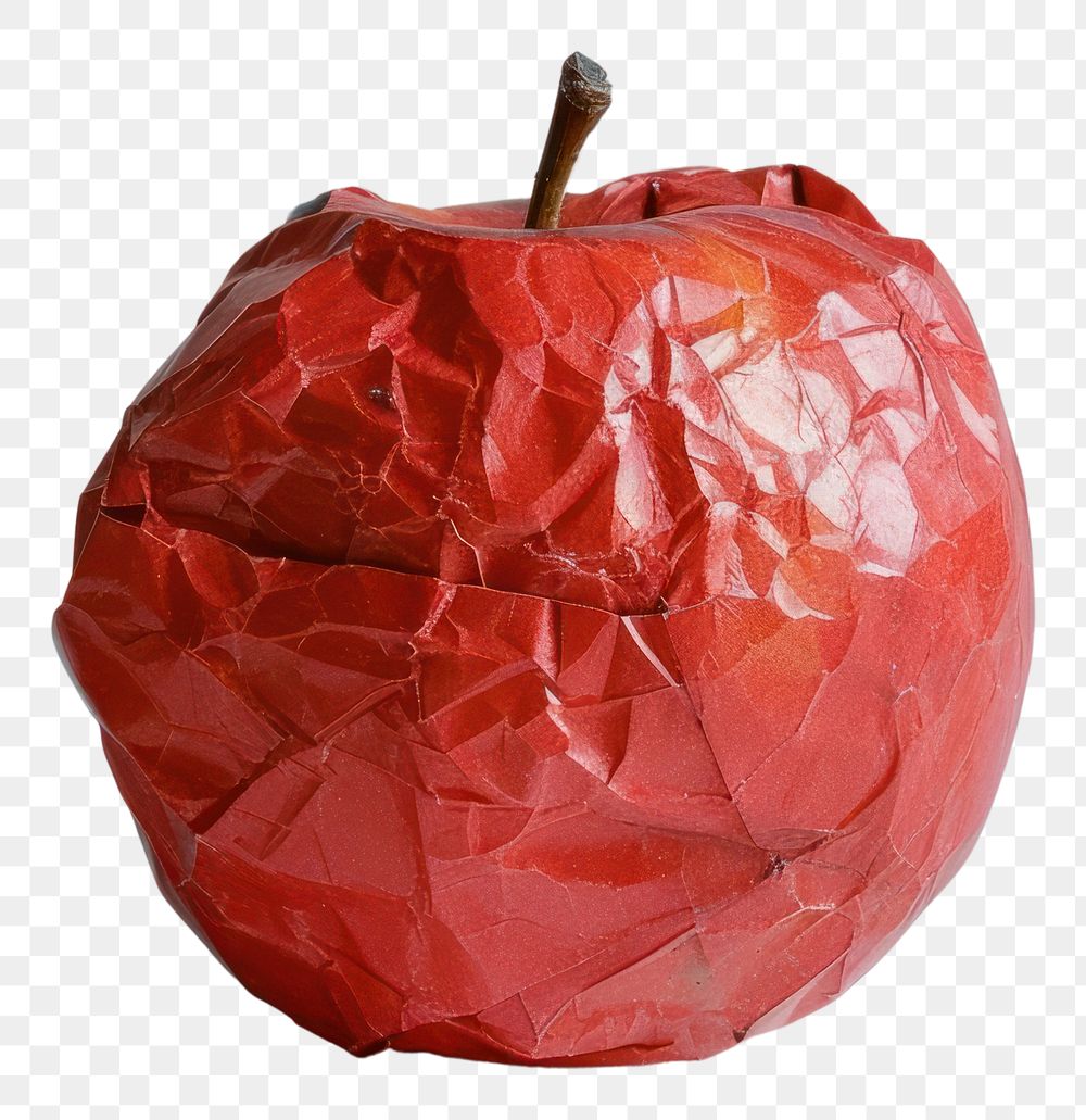 PNG Fruit in style of crumpled paper produce apple