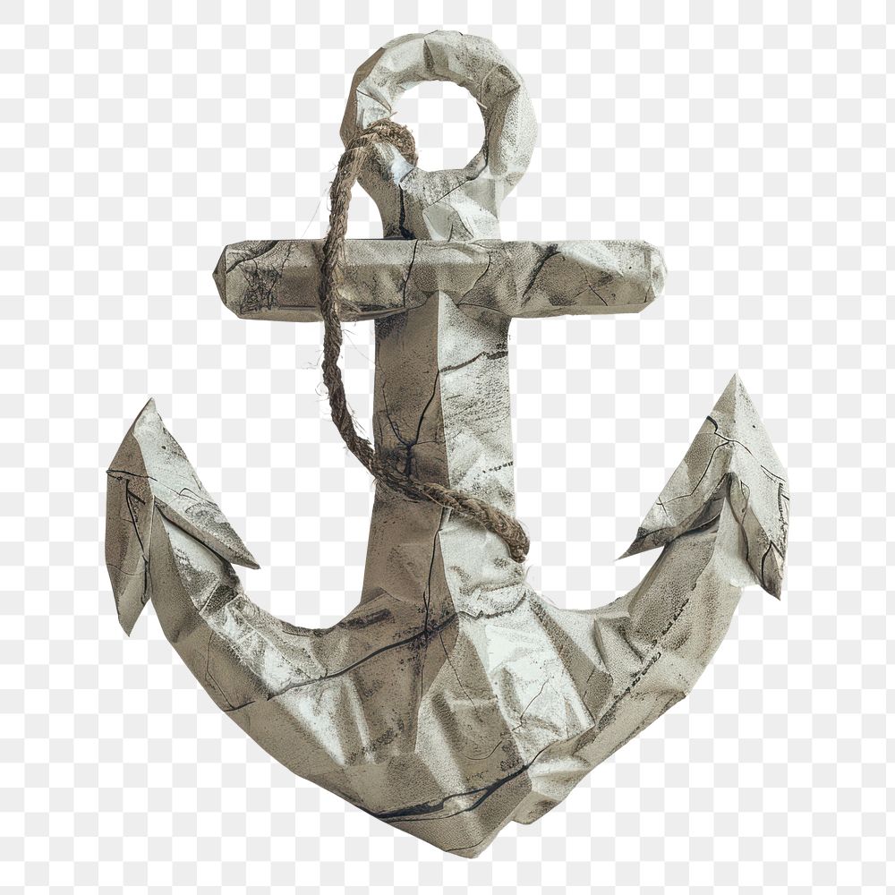 PNG Anchor in style of crumpled electronics hardware symbol.