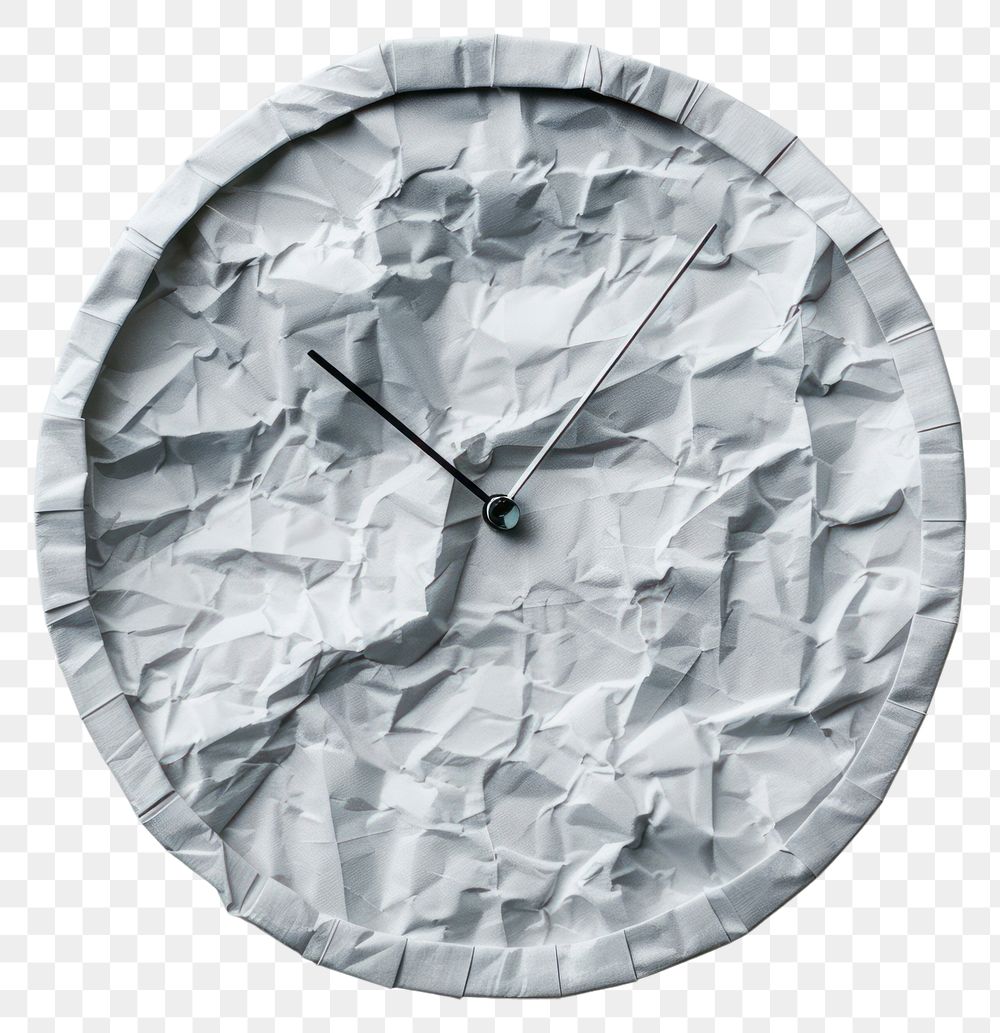 PNG Clock in style of crumpled analog clock wall clock.
