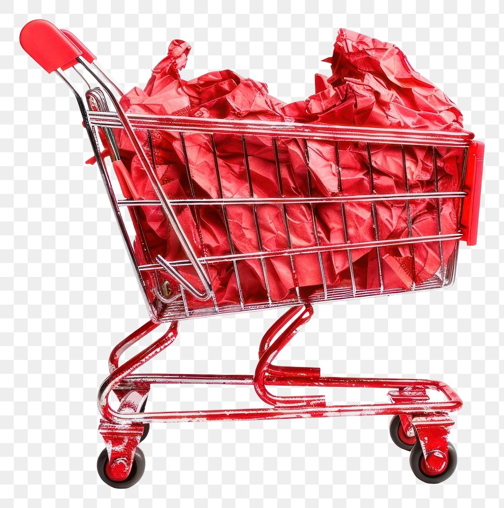 PNG Shopping in style of crumpled shopping cart furniture machine.