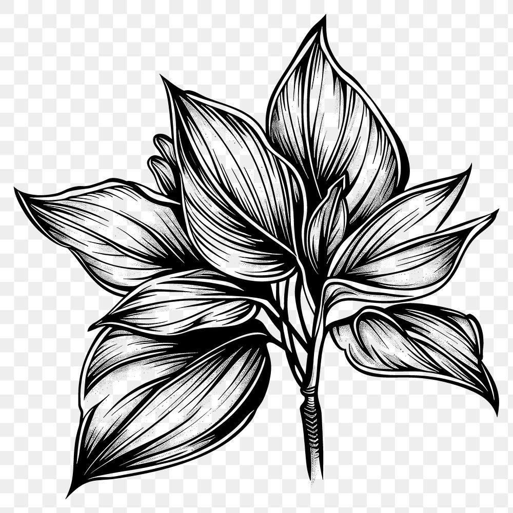 PNG  Plant tattoo flash illustration illustrated graphics drawing.