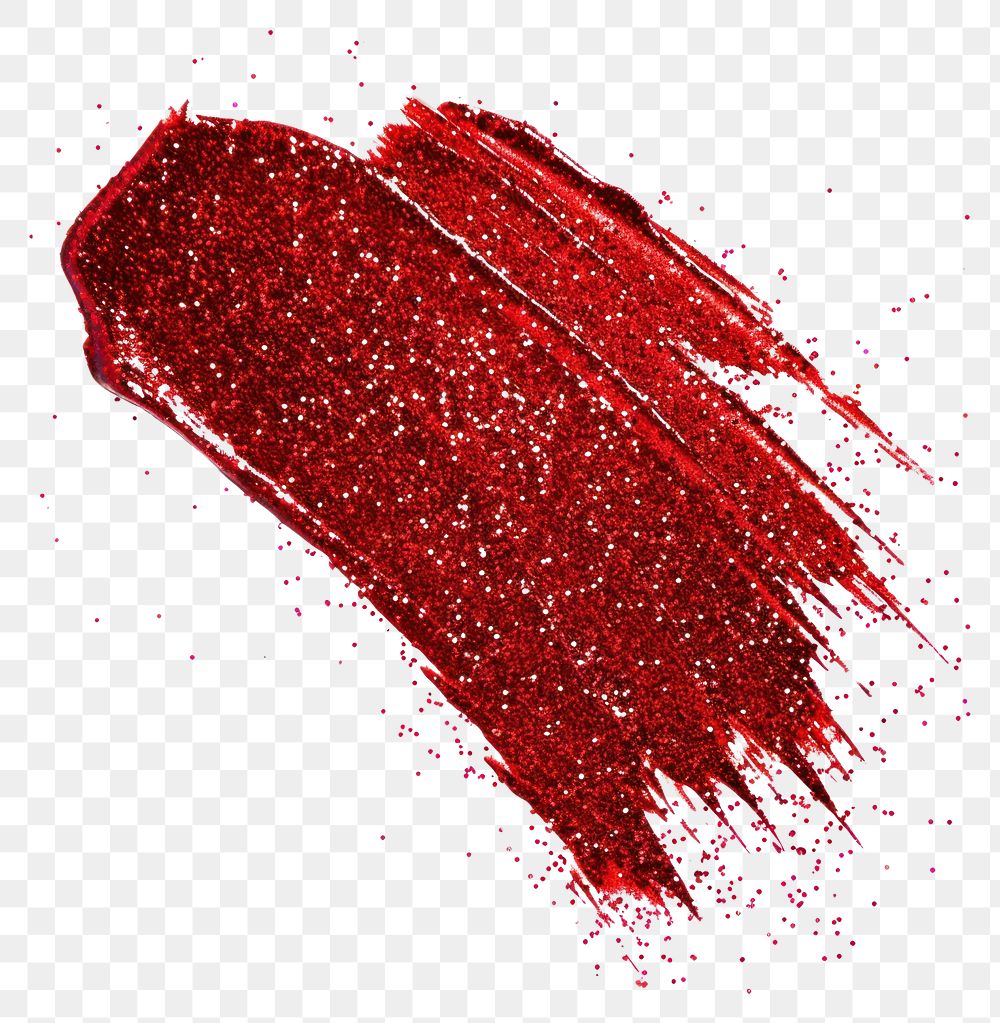 PNG Red brush strokes glitter white background vibrant color