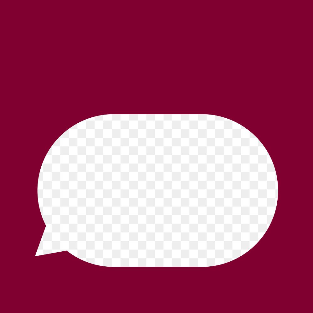Wine red frame png speech bubble, transparent background