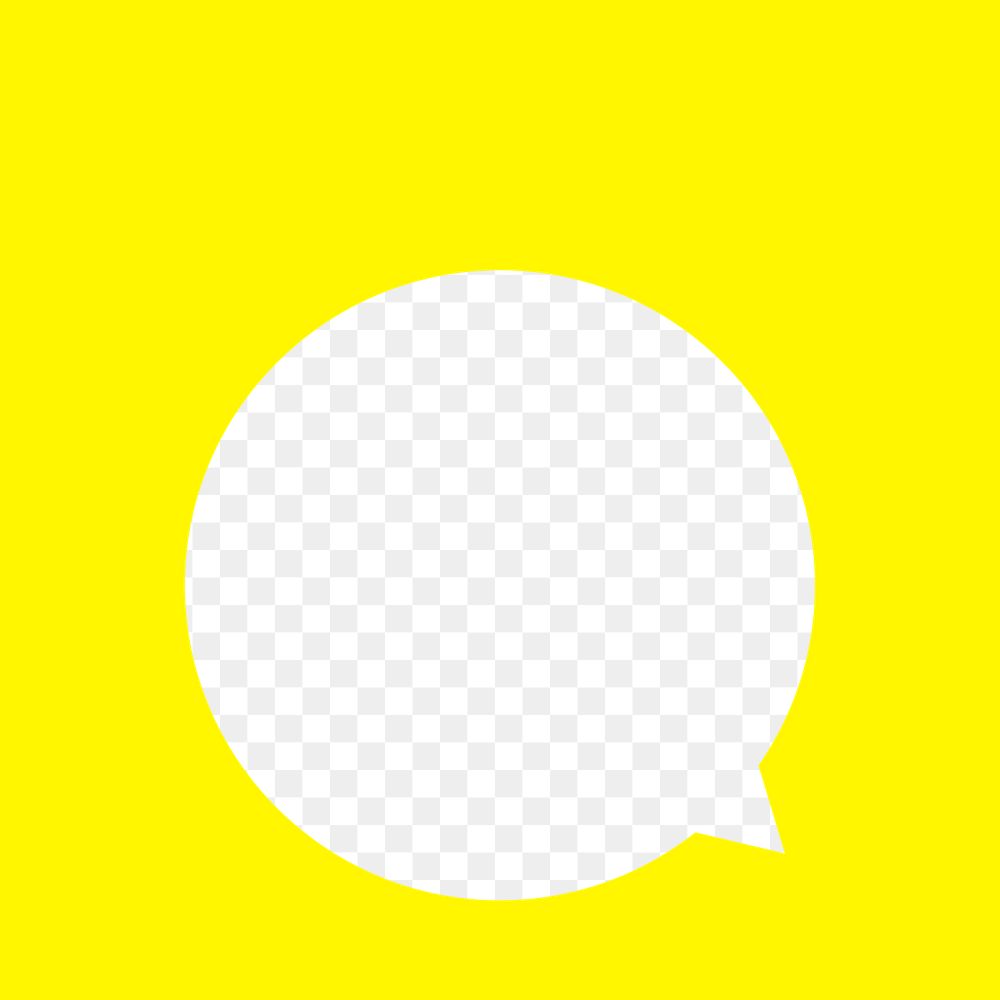 Yellow frame png speech bubble, transparent background