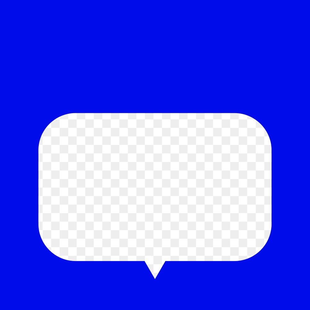 Blue frame png speech bubble, transparent background