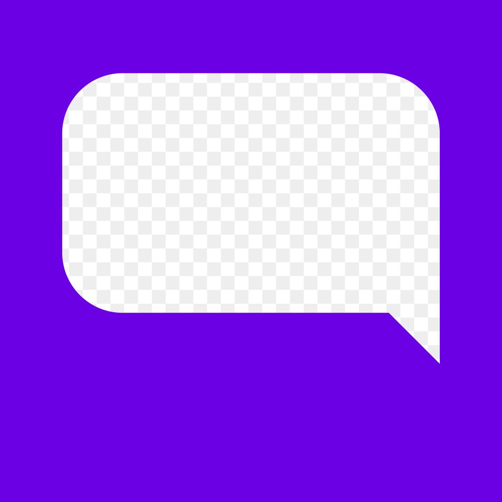 Purple frame png speech bubble, transparent background