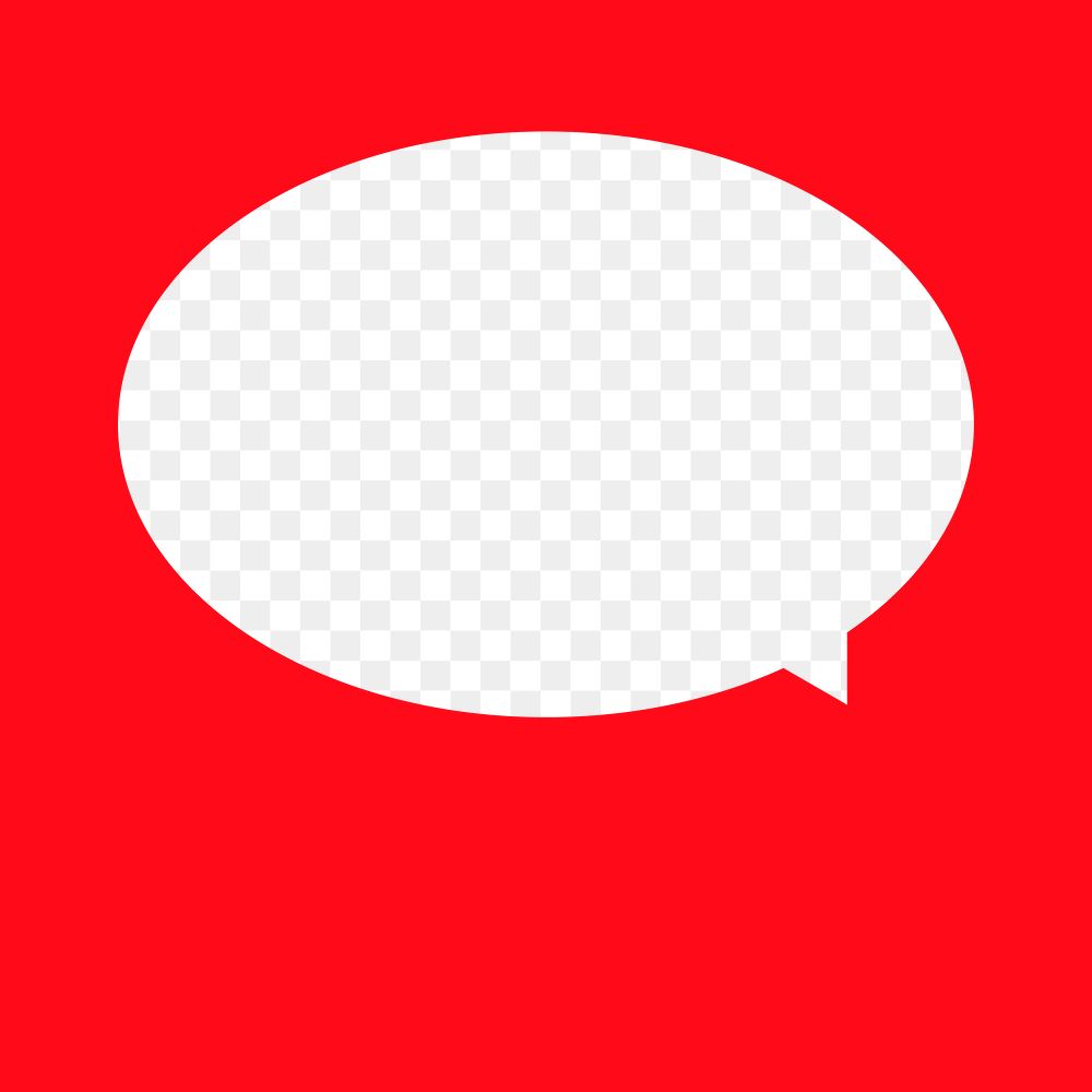 Red frame png speech bubble, transparent background