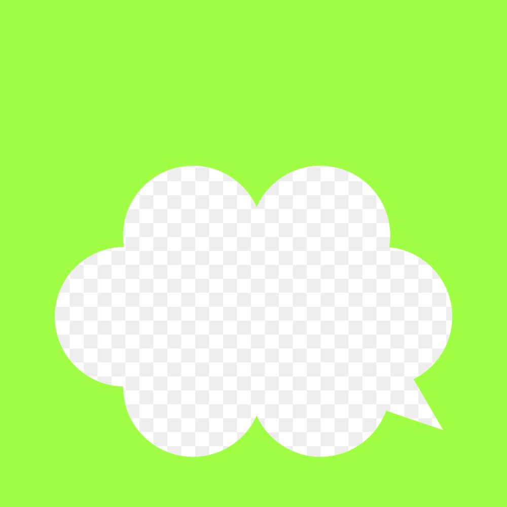 Green frame png speech bubble, transparent background
