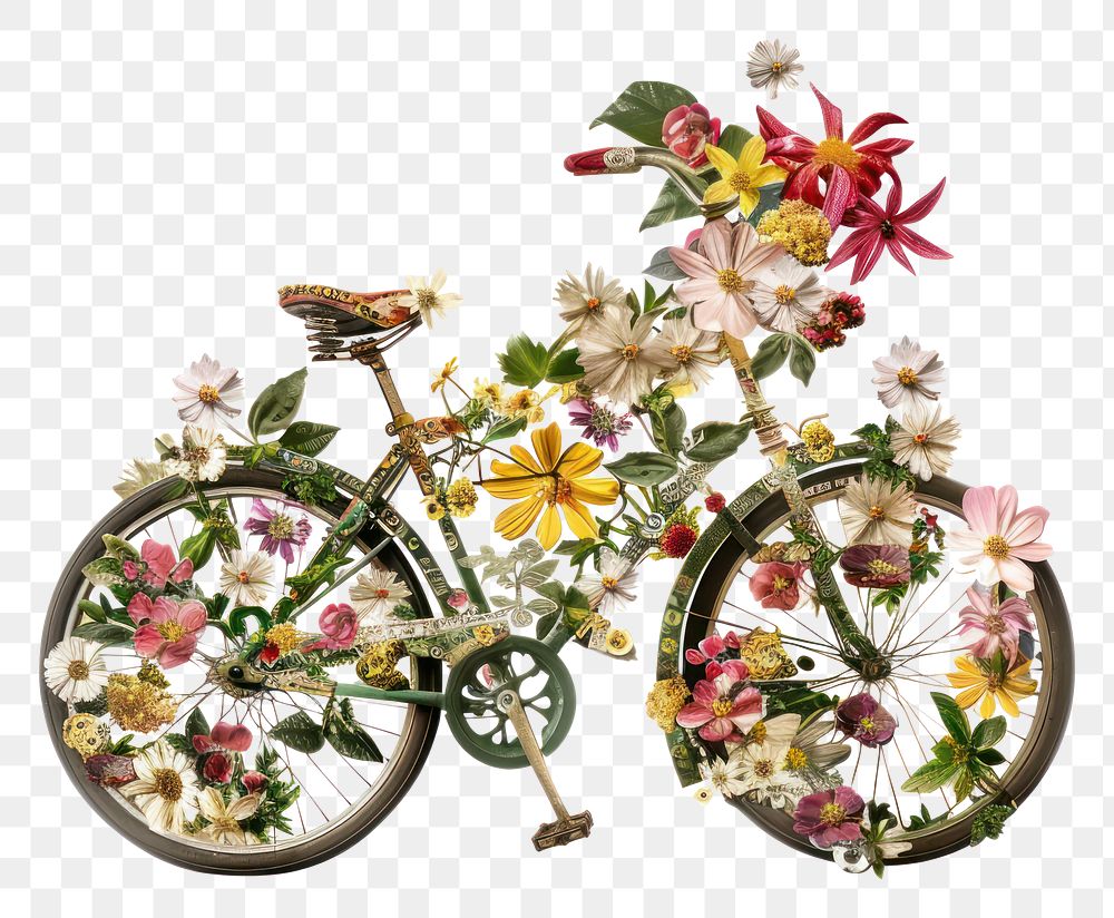 PNG Flower Collage bicycle flower vehicle pattern
