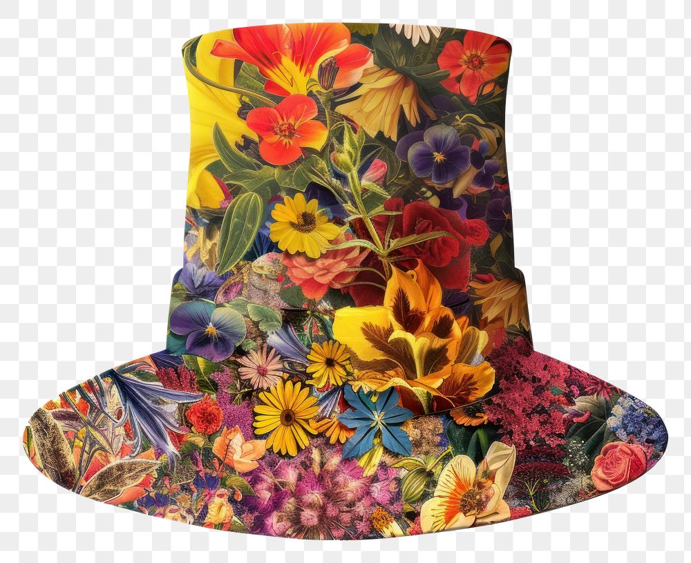 PNG Flower Collage hat flower pattern plant.