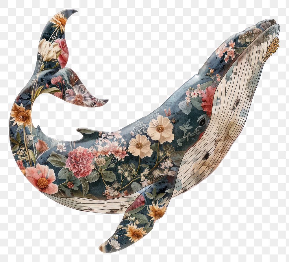 PNG Flower Collage whale animal mammal art