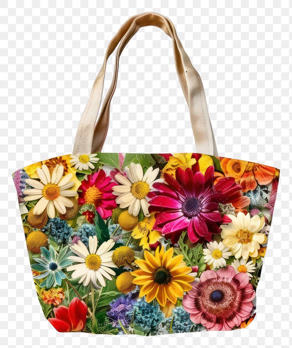 PNG Flower Collage bag flower handbag pattern.