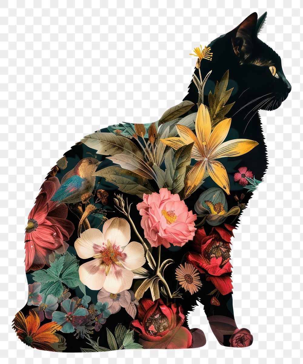 PNG Flower Collage cat flower animal mammal