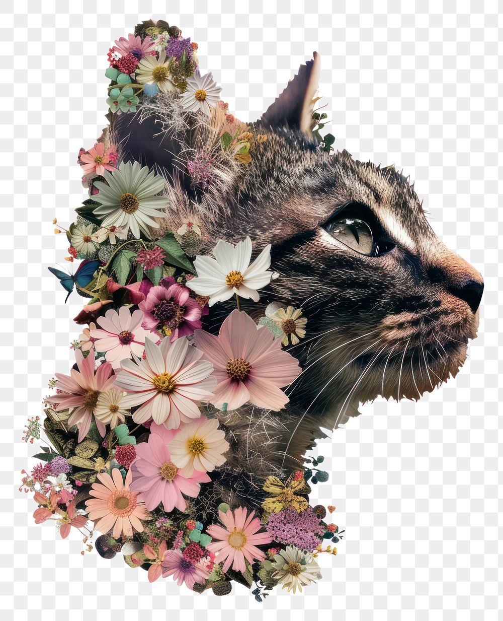 PNG Flower Collage cat flower pattern collage
