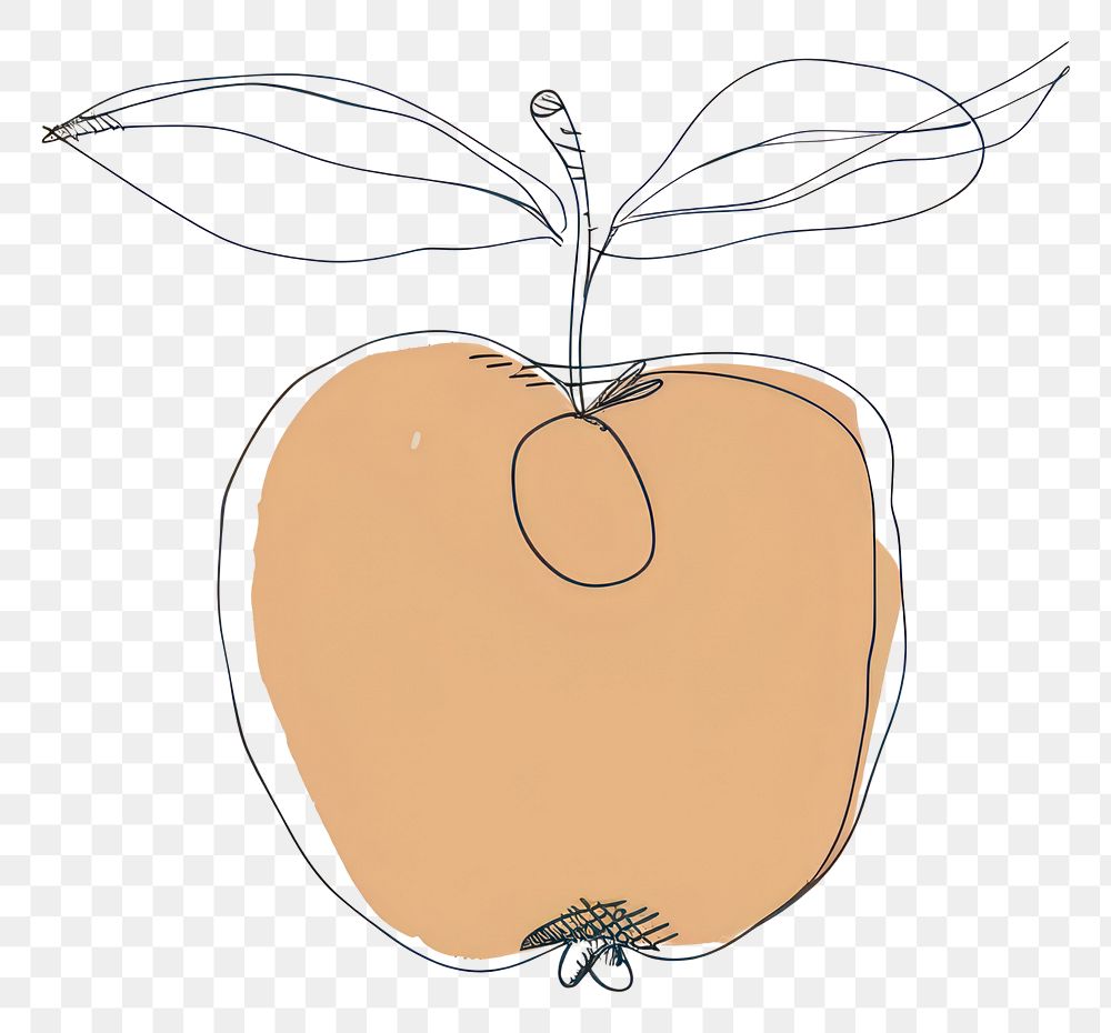 PNG Hand drawn of apple drawing sketch cartoon.