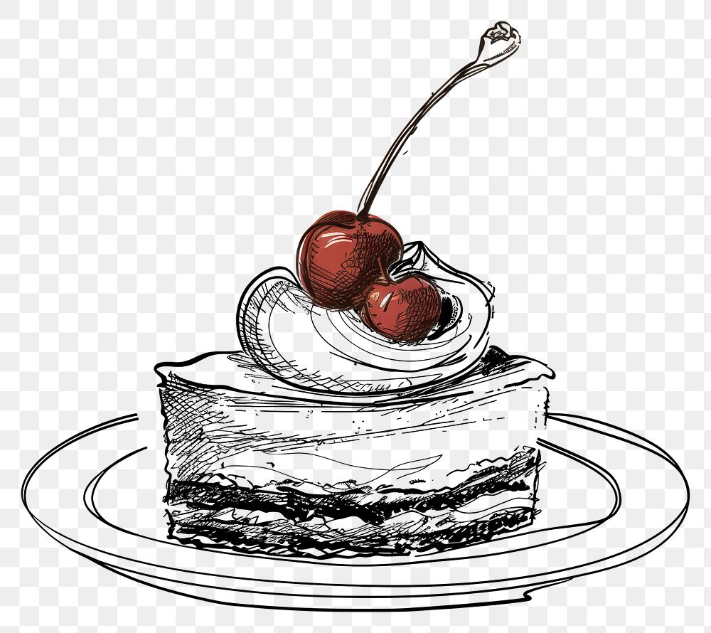 PNG Hand drawn of dessert drawing sketch cartoon