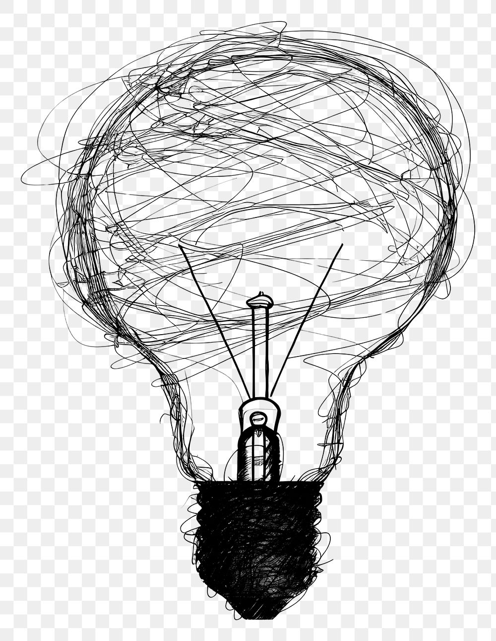 PNG Hand drawn of light bulb drawing sketch lightbulb
