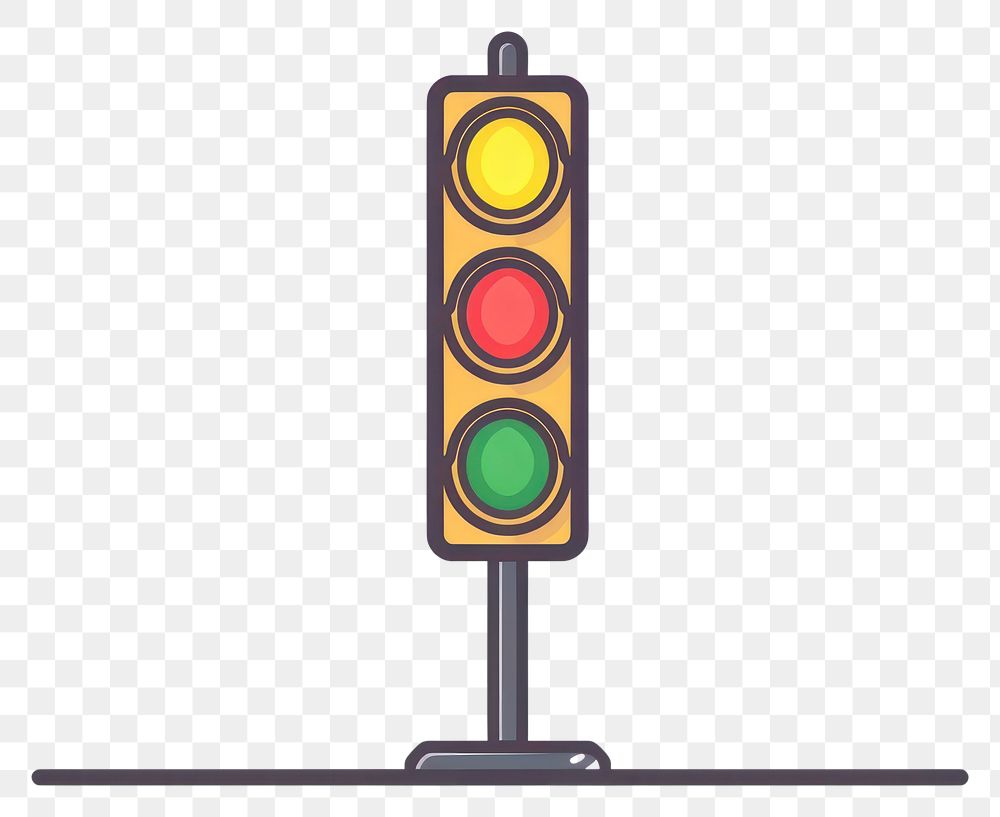 PNG Traffic light flat illustration.