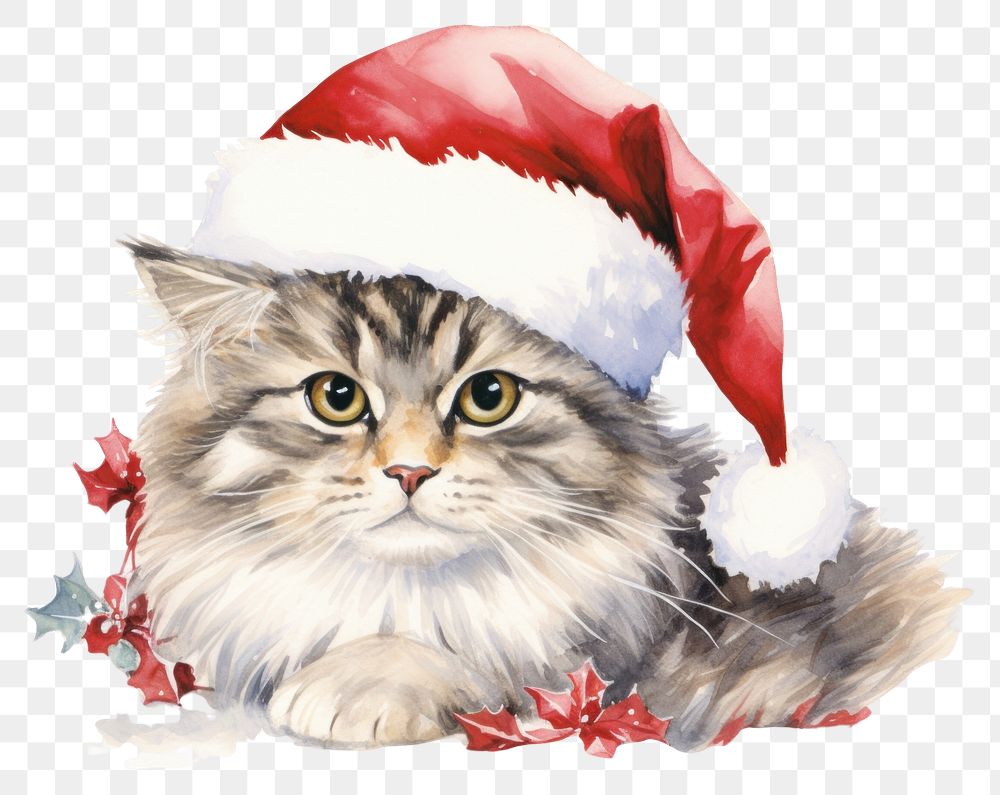 PNG Christmas cat mammal animal kitten. 