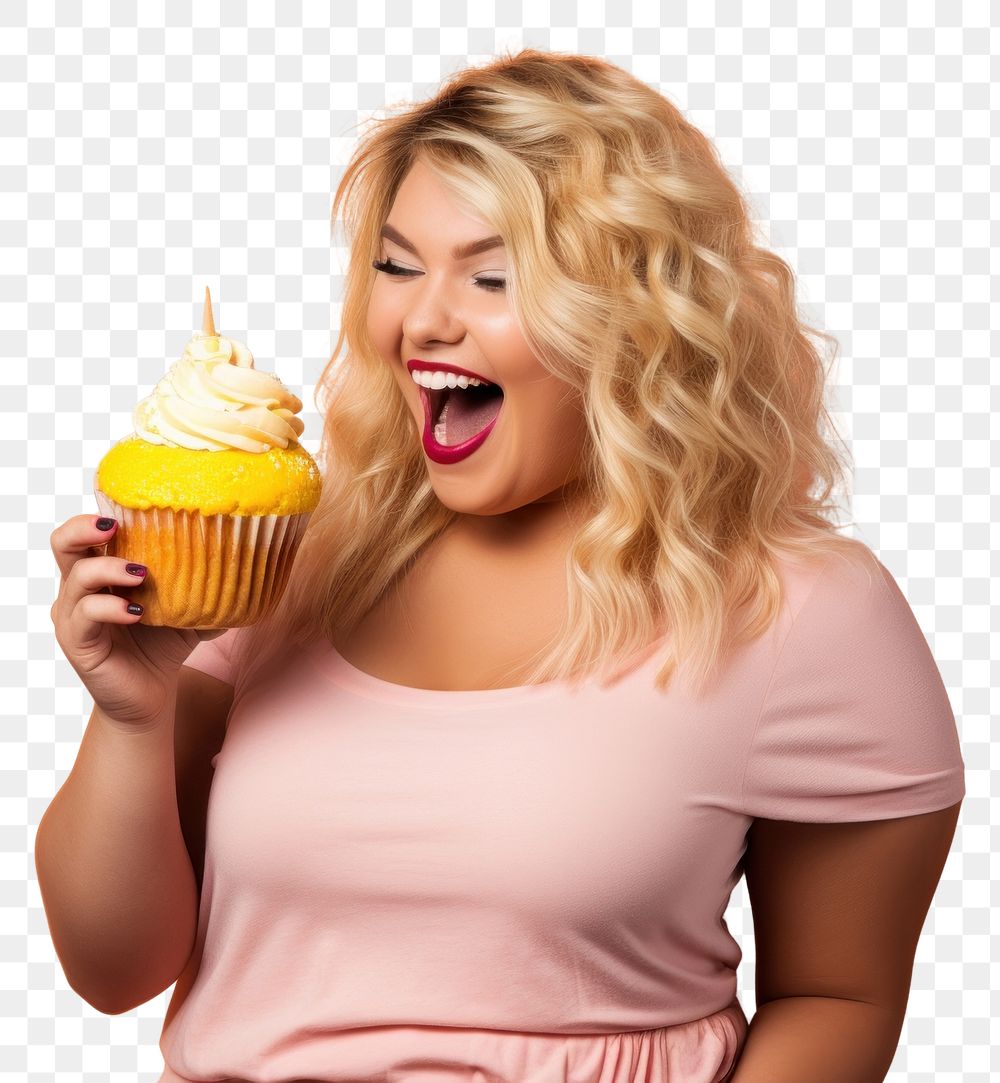 PNG Cupcake eating adult food. 