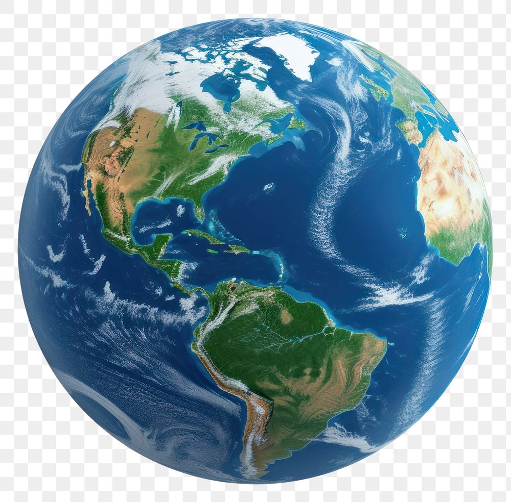 PNG Earth globe North America view