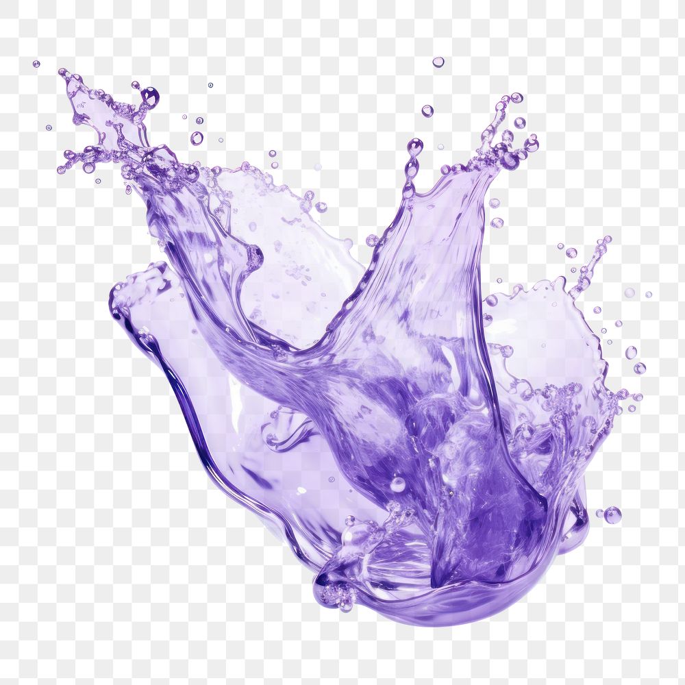 PNG Pureple Water Splash purple white background refreshment.