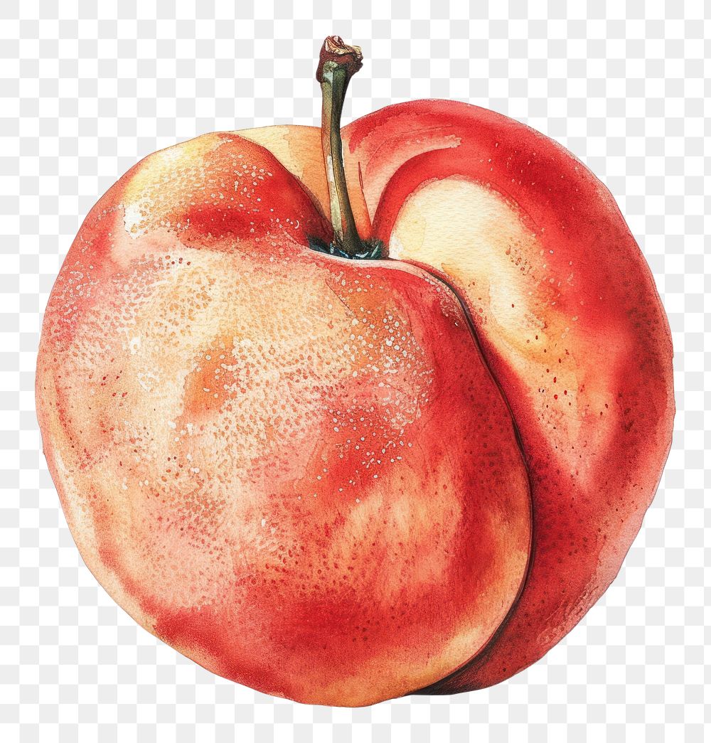 PNG An isolated fresh peach illustration watercolor vibrant.