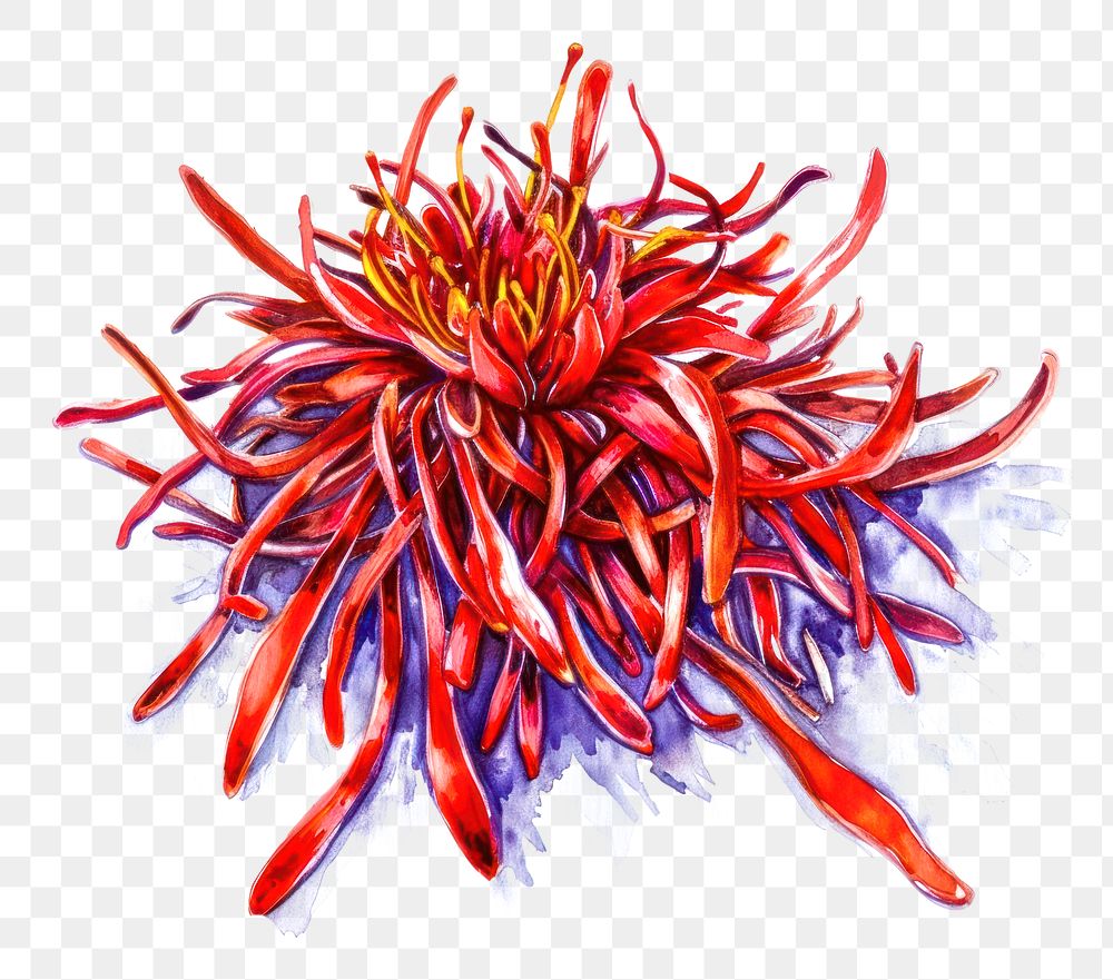 PNG An isolated fresh saffron art illustration watercolor.