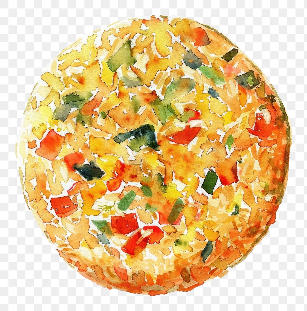 PNG An isolated Japanese Fried rice food illustration watercolor.