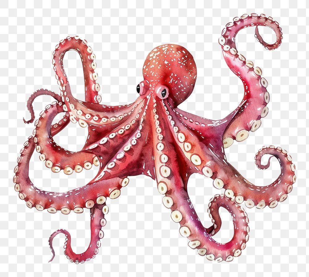 PNG An isolated fresh octopus illustration vibrant animal.