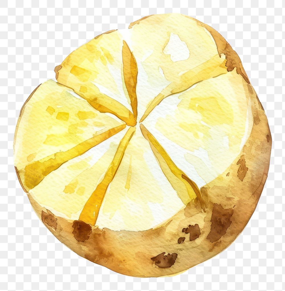 PNG An isolated fresh chopped potato illustration watercolor vibrant.