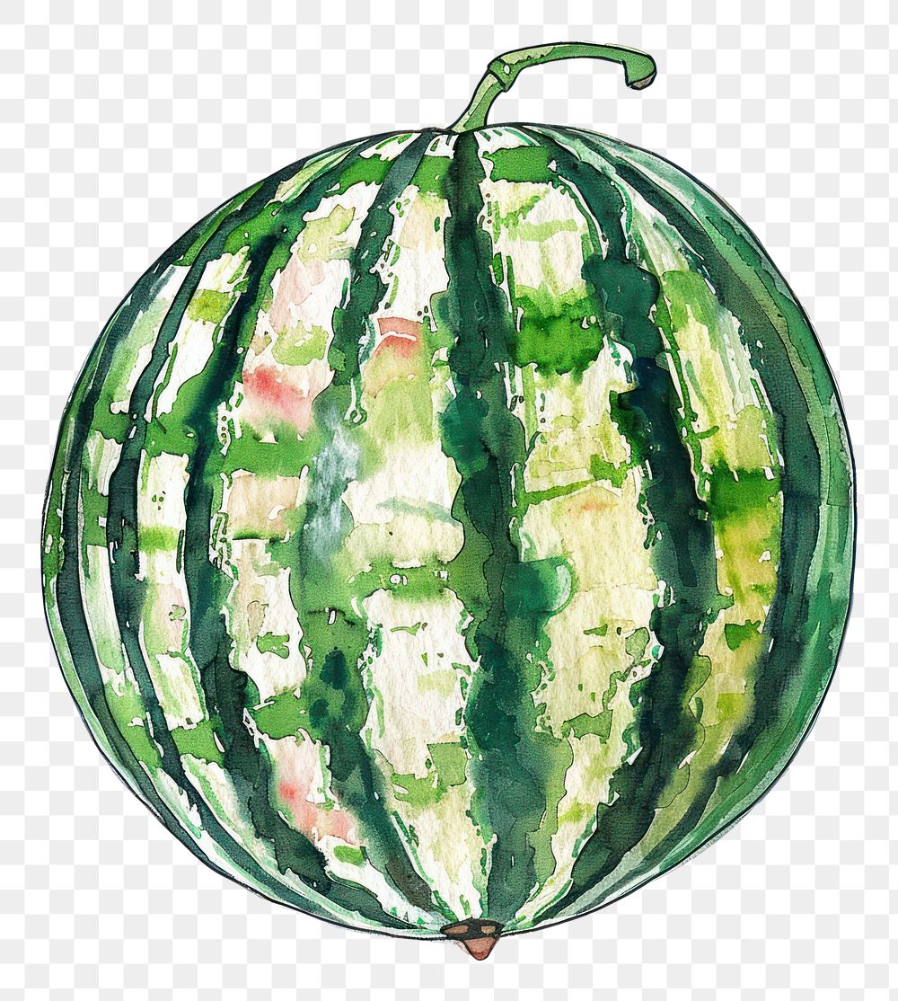 PNG An isolated fresh watermelon illustration watercolor vibrant.