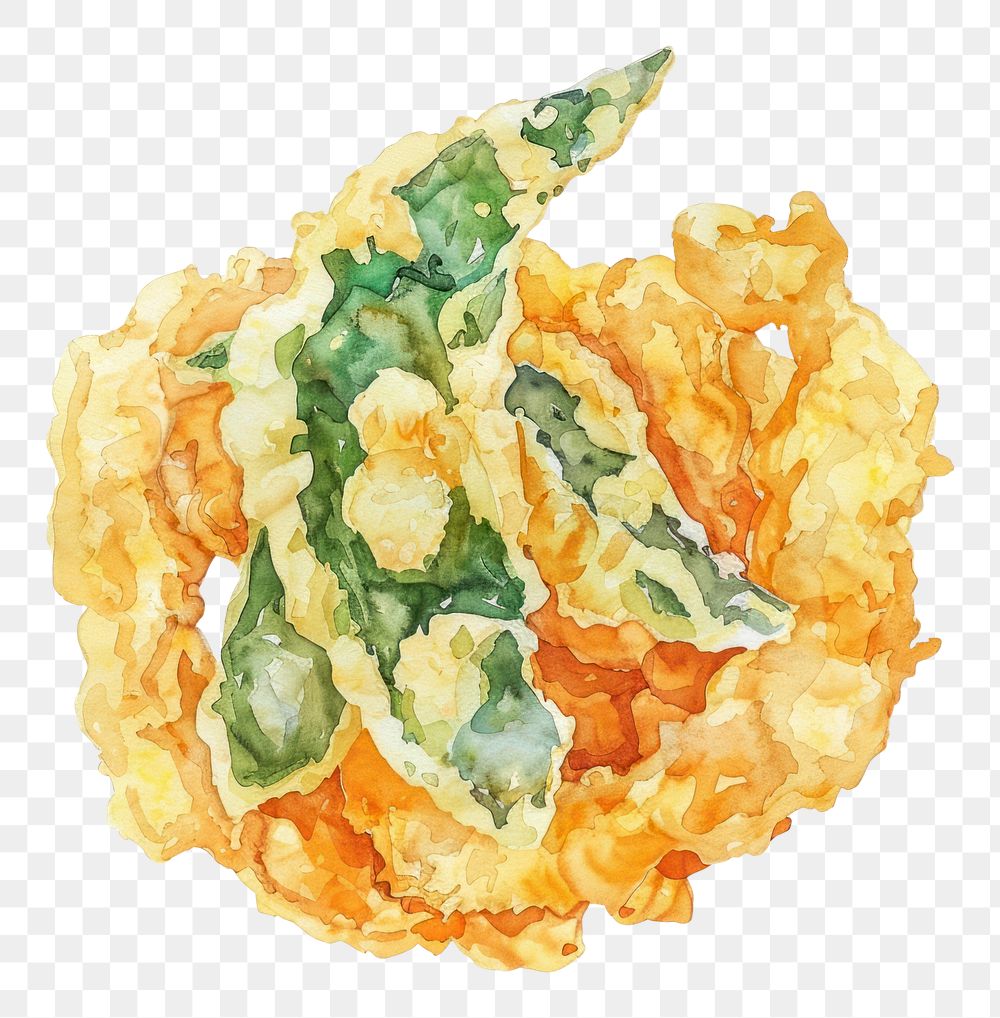 PNG An isolated japanese tempura food illustration watercolor.