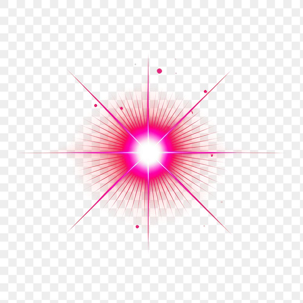 PNG An isolated pink blink light effect center astronomy starburst.